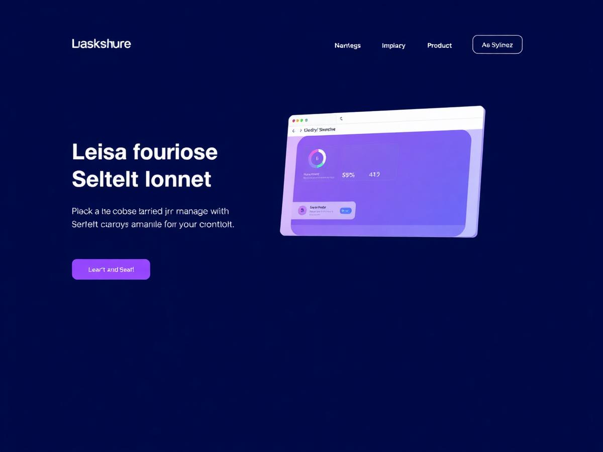 Template de landing page de SaaS com painel de produto